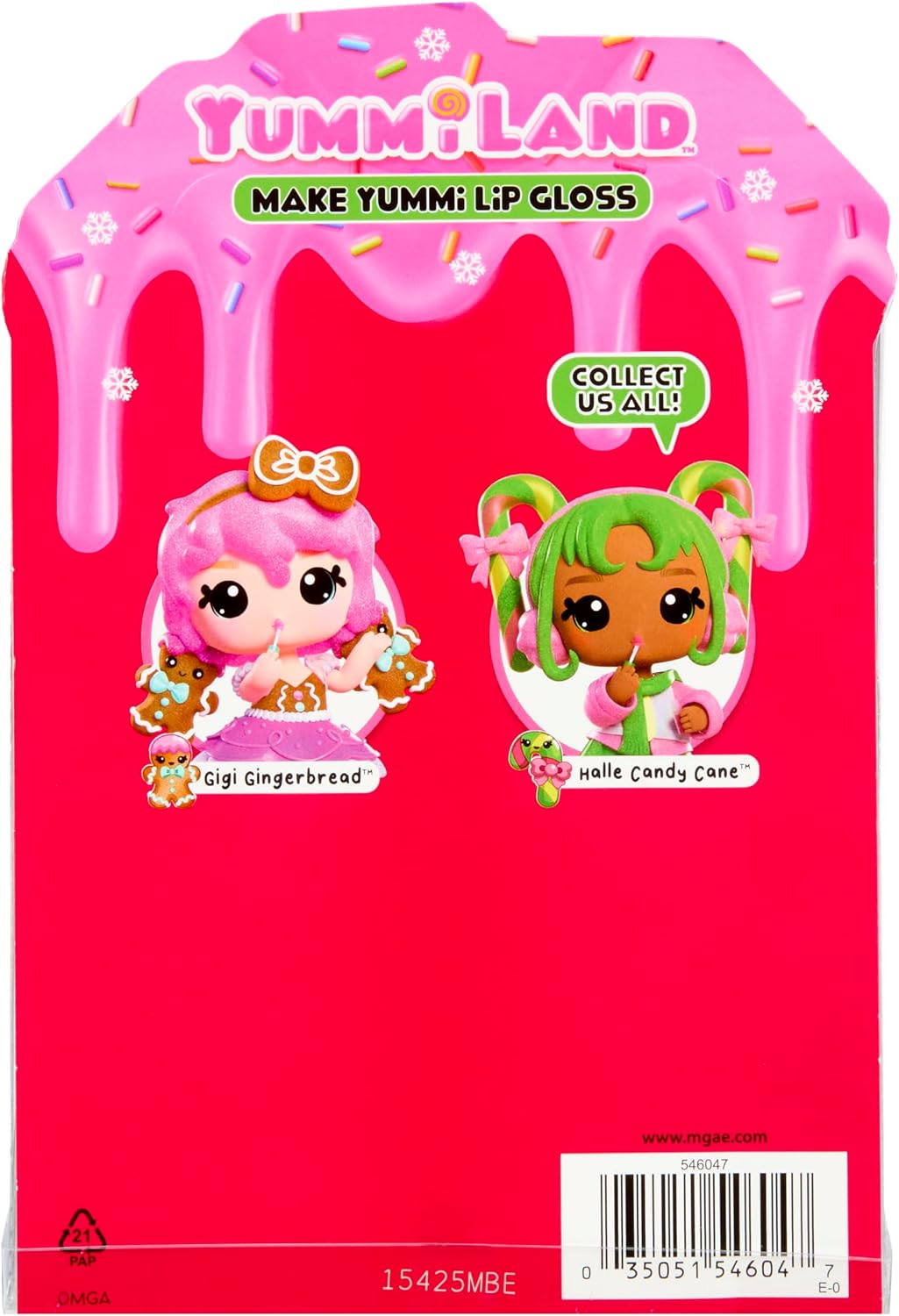 Yummiland x Holiday Lip Gloss Doll - Gigi Gingerbread Includes DIY Lip Gloss + Keychain, Cosmetic Play, Seasonal Holiday Collectible, Gift, Ages 4+
