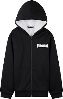 Fortnite Hoodie for Boys, Teens, 7-16 Yrs, Zip-Up Sweatshirt, Sherpa Hoodies with Kangaroo Pockets, Gamer Gifts for Boys