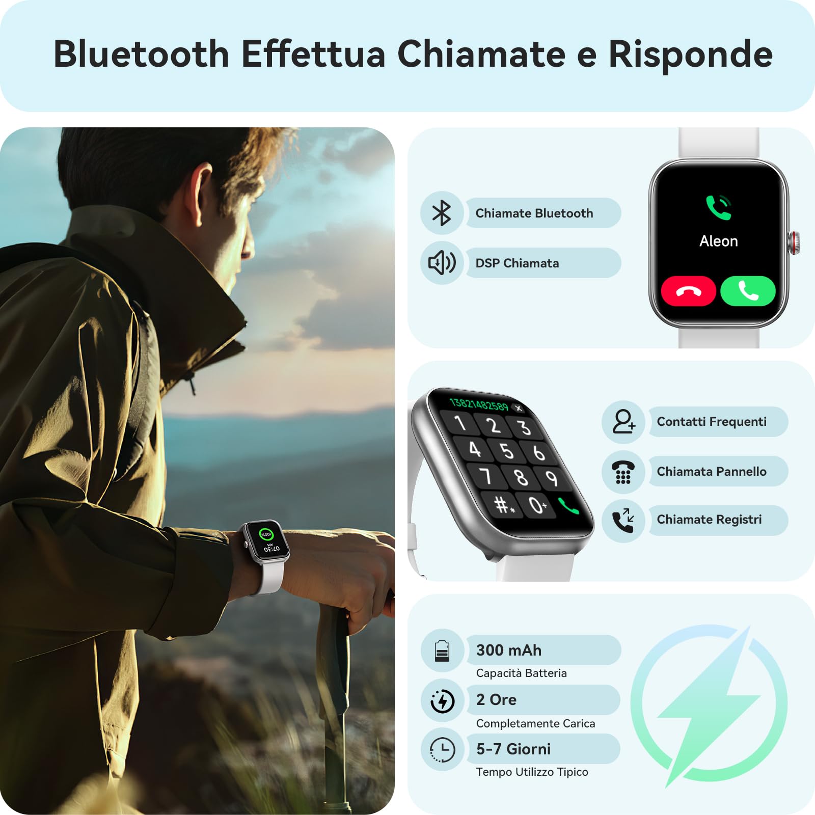 Orologio Smartwatch Donna- 1.91" Smartwatch con Chiamata Bluetooth Alexa, 24H Sonno Cardiofrequenzimetro Spo2, 120 Modalità Sport, Impermeabile IP68 Sportivo Digitale Contapassi Donna per Android iOS