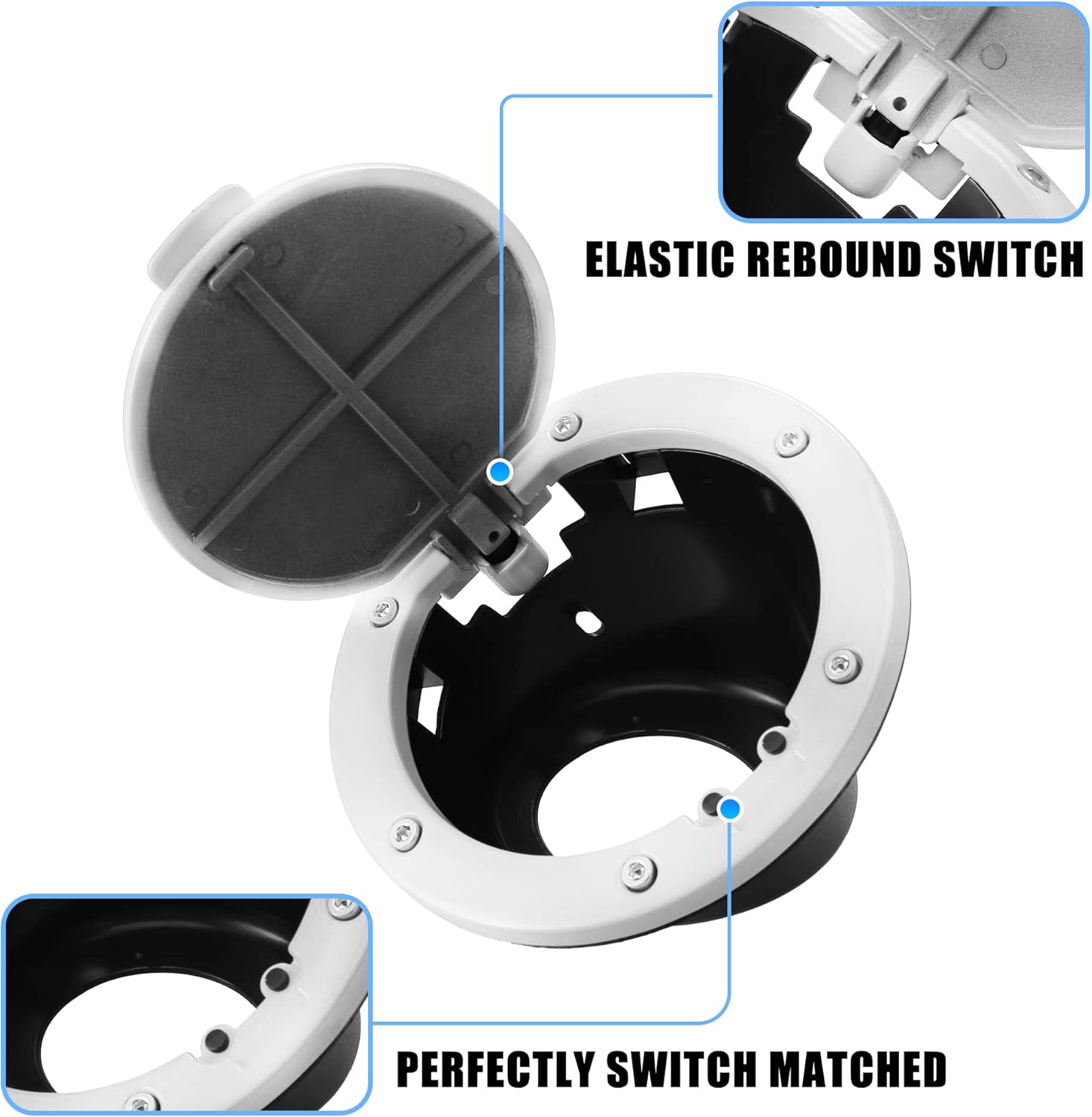 X AUTOHAUX White Aluminum Alloy ABS Gas Fuel Filler Door Cover for Jeep Wrangler JK JKU Sport Rubicon Sahara Unlimited 2007-2018 Accessories 4.13''x6.50''