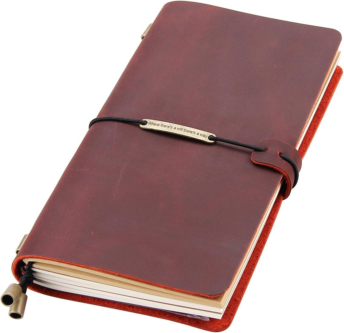 Newestor A5 Traveler's Notebook - Leather Cover With 3 Lined Inserts (90 Sheets), Brown - View #9