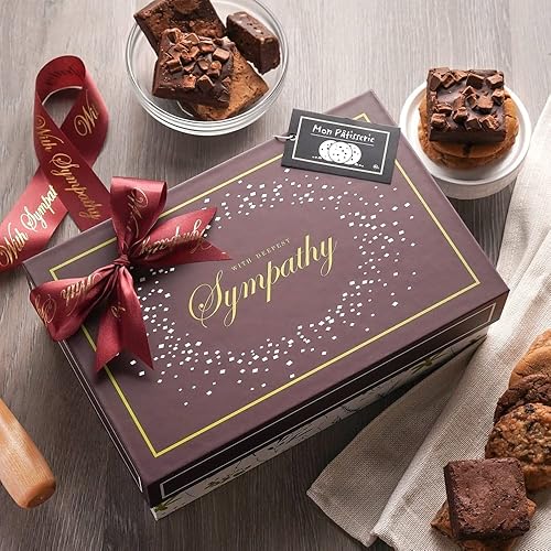 Miniatura 2 de Broadway Basketeers Cestas de regalo de condolencia, caja de regalo de brownies y galletas recién horneados, paquete de cuidado de postres envueltos