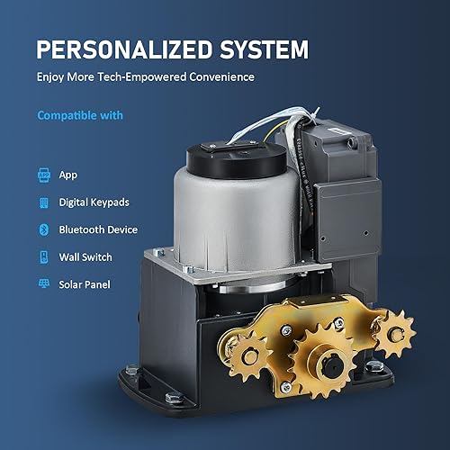 Miniatura 3 de CO-Z APLICACIÓN - Abridor de puerta deslizante automático inteligente, abridor de puerta eléctrico de 280 W para puertas de hasta 1400 libras y 40