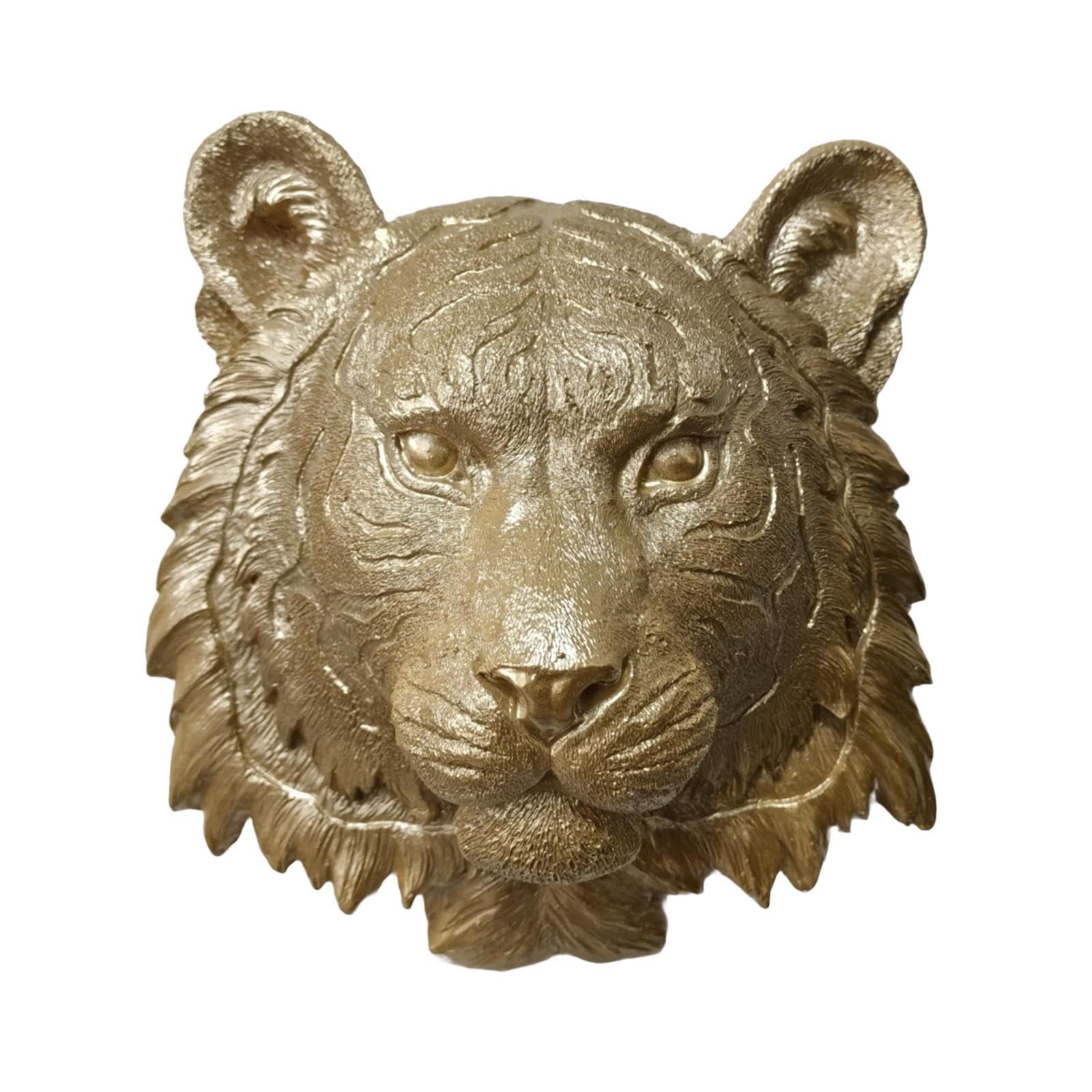 Tigre escultura de pared 3D realista cabeza de animal para renovar paredes aburridas del salon