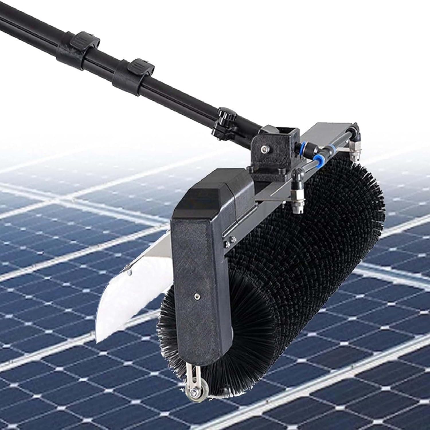 AYCDL Electric Solar Panel Cleaning Kit, Telescopic Rod 3.5-7.5m, Soft Brush for Solar Panels, Billboards, Long Reach 5.5m,7.5/24.6ft