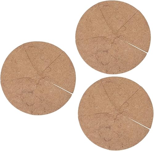 Miniatura 1 de Housoutil 3 piezas de tapete para maceta, revestimiento de cesta de coco de fibra de coco, reemplazos de fibra de coco, forro de fibra de coco,
