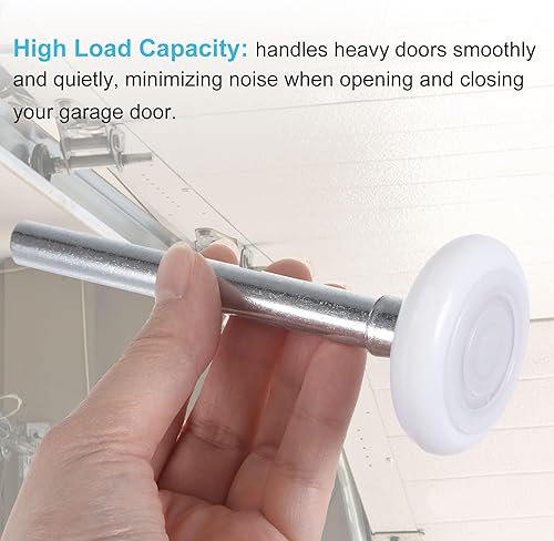 Miniatura 25 de uxcell 2 rodillos de nailon para puerta de garaje de 1.8 pulgadas para pista de garaje de 2 pulgadas, ruedas de puerta de garaje silenciosas de Azul
