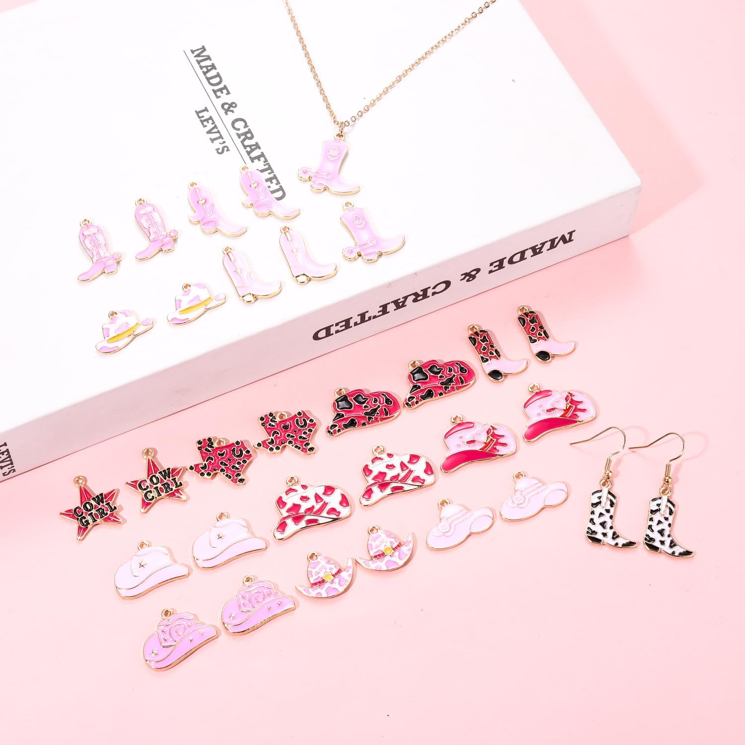 30PCS Western Charms for Jewelry Making - Synthetic Turquoise Cowboy Cowgirl Boot Hat Cactus Lightning Pendants for Bracelet Necklace Making DIY Crafts - Image 5