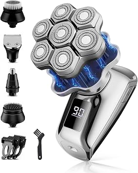 Head Shavers for Bald Men, Electric Detachable Head Shaver for Male, Waterproof Wet Dry Body Bald Head Shaver, Rechargable Rotary Shavers/Razor for Husband Father