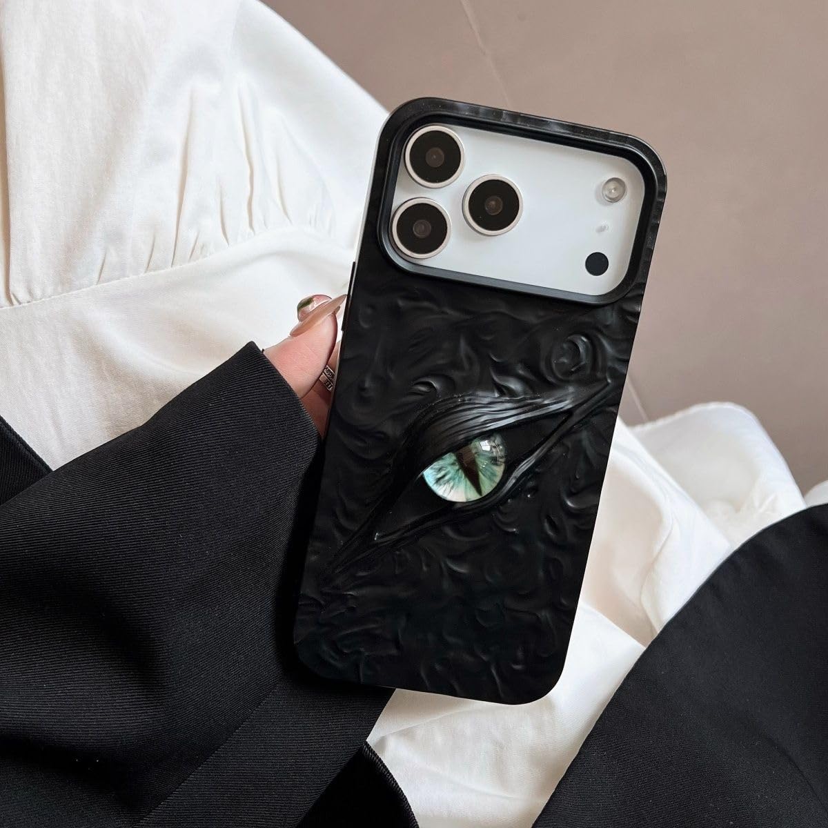 Coque iPhone 16 Plus Noir givré en TPU souple mat plaqué de luxe - 8