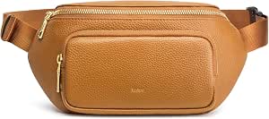 Kattee Leather Fanny Pack Crossbody Belt Bag for Women and Men, Brown