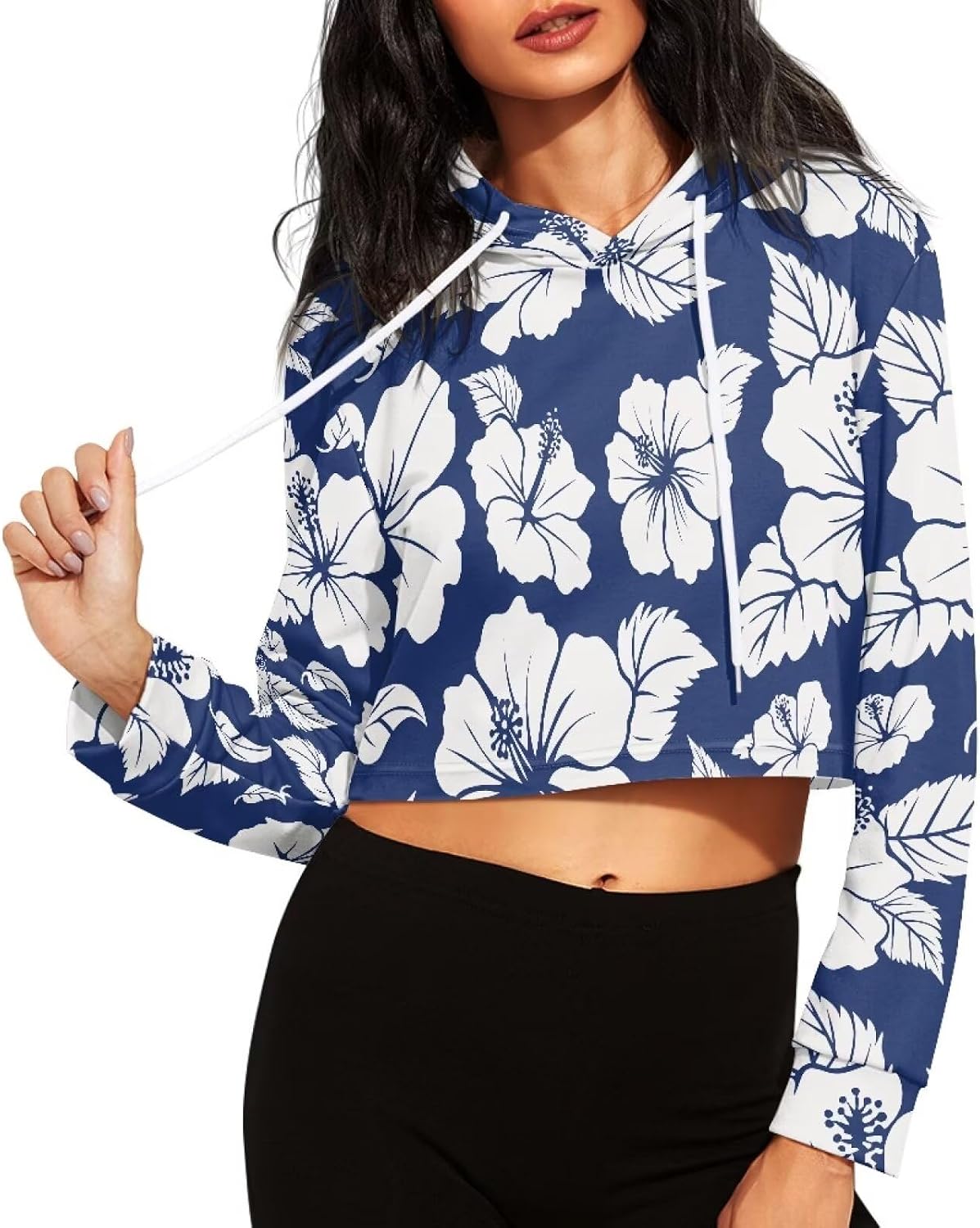 YEXIATODO Womens Crewneck Crop Sweatshirts Long Sleeve