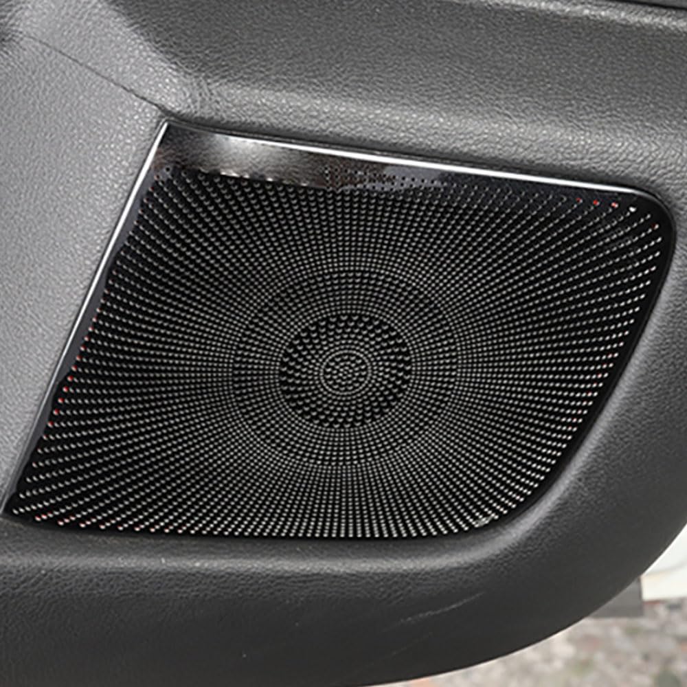 ERIDANUS Auto Accessories Fit for Nissan sentra Sylphy 2022 2021 2020 Inner Door Speaker Frame Cover Trim (Black) Stainless Steel 4 PCS