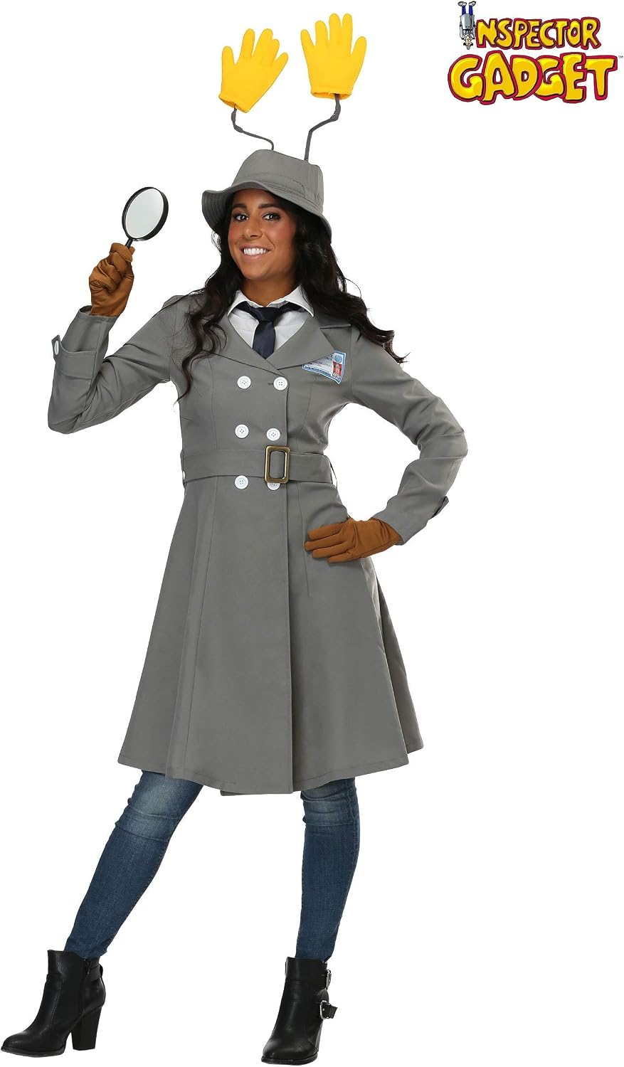 Women's Inspector Gadget Costume - Jacket, Belt, Hat, and Gloves