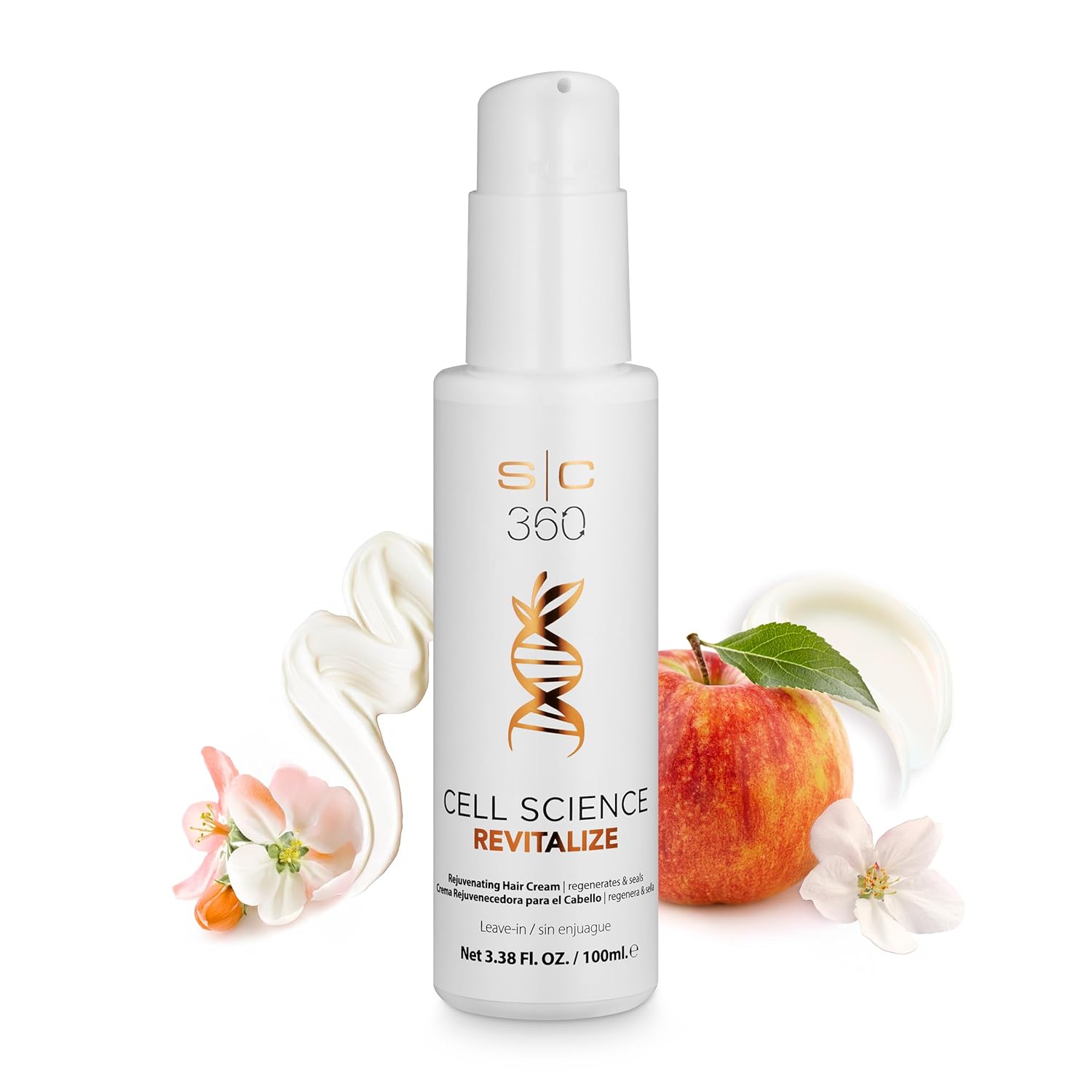 StyleCraft SC360 Cell Science Revitalize Hair Cream - Nourishing & Strengthening Treatment with Apple Cell Extract, Jojoba, Grape Seed & Argan Oils – Frizz Control, Hydration & Shine - 100mL