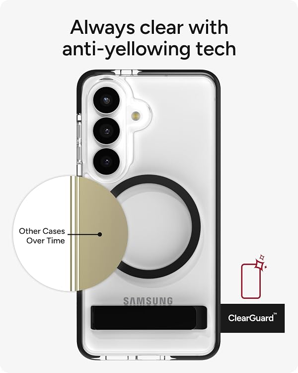ZAGG Santa Cruz Snap Samsung Galaxy S26 Case with Kickstand - Black, Magnetic Crystal Clear Protective Phone Cover, 13ft Drop Protection, Graphene Reinforced, Slim Case with Stand by ZAGG - Used condition - Image 4