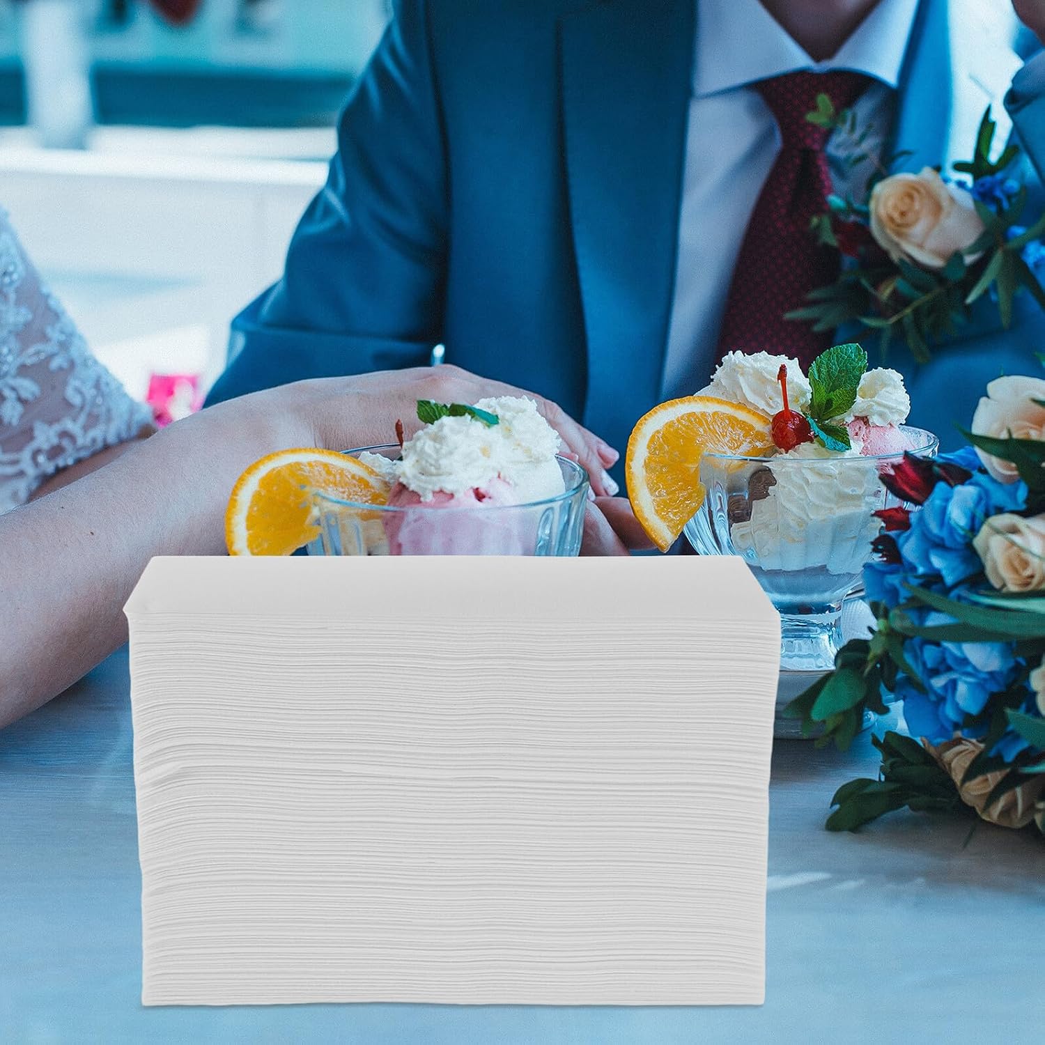 Gadpiparty 100pcs Disposable Soft Dinner Napkins White Visitor Towels for Bathroom Party Wedding Elegant Table Tissue for Events