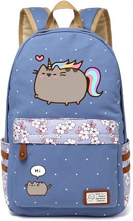 Pusheen Cat borsa di tela unicorno Flower Wave Point zaini per adolescenti  ragazze donne scuola borse da viaggio borsa a tracolla Wathet Blue2 Wathet  Blue2 : Amazon.it: Scarpe e borse