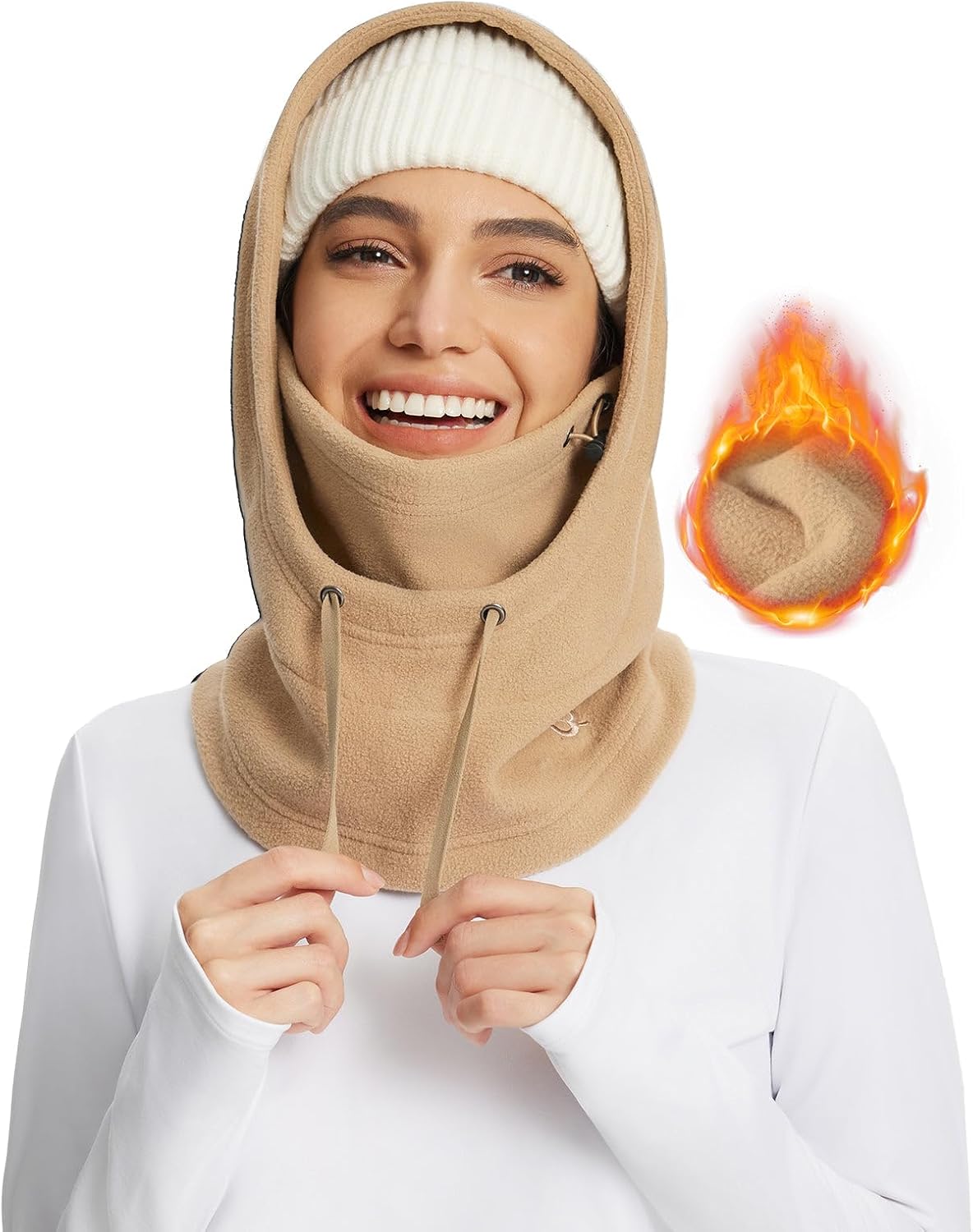 baleaf Fleece Balaclava Face Mask,Thermal Ski Mask for Women,Winter Hats Face Cover Hood Cold Weather Gear. (2 Size)