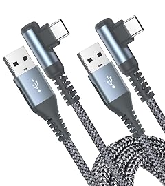 Lemonlove USB C Cable 2-Pack 6ft 3 1A Type C Charger Fast Charging Right Angle USB to USB