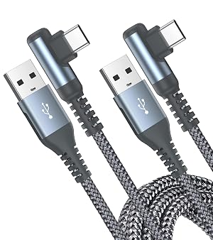Lemonlove USB C Cable 2-Pack 6ft 3 1A Type C Charger Fast Charging Right Angle USB to USB