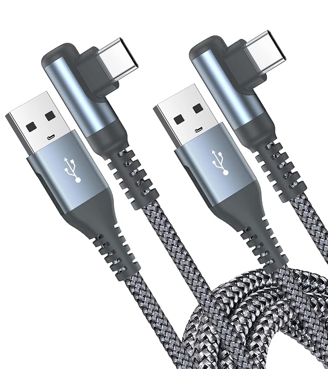 Lemonlove USB C Cable 2-Pack 6ft 3 1A Type C Charger Fast Charging Right Angle USB to USB