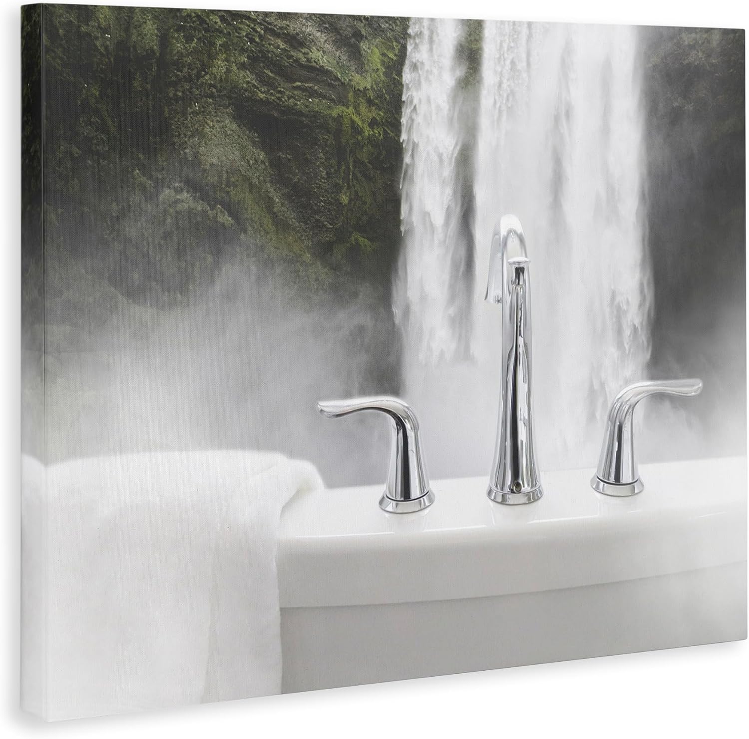 Stupell Industries 'Waterfall Bath Time Photograph', Canvas Art, 30 x 24 Inches, Easy to Hang and Sturdy, Made in USA, by Milli Villa