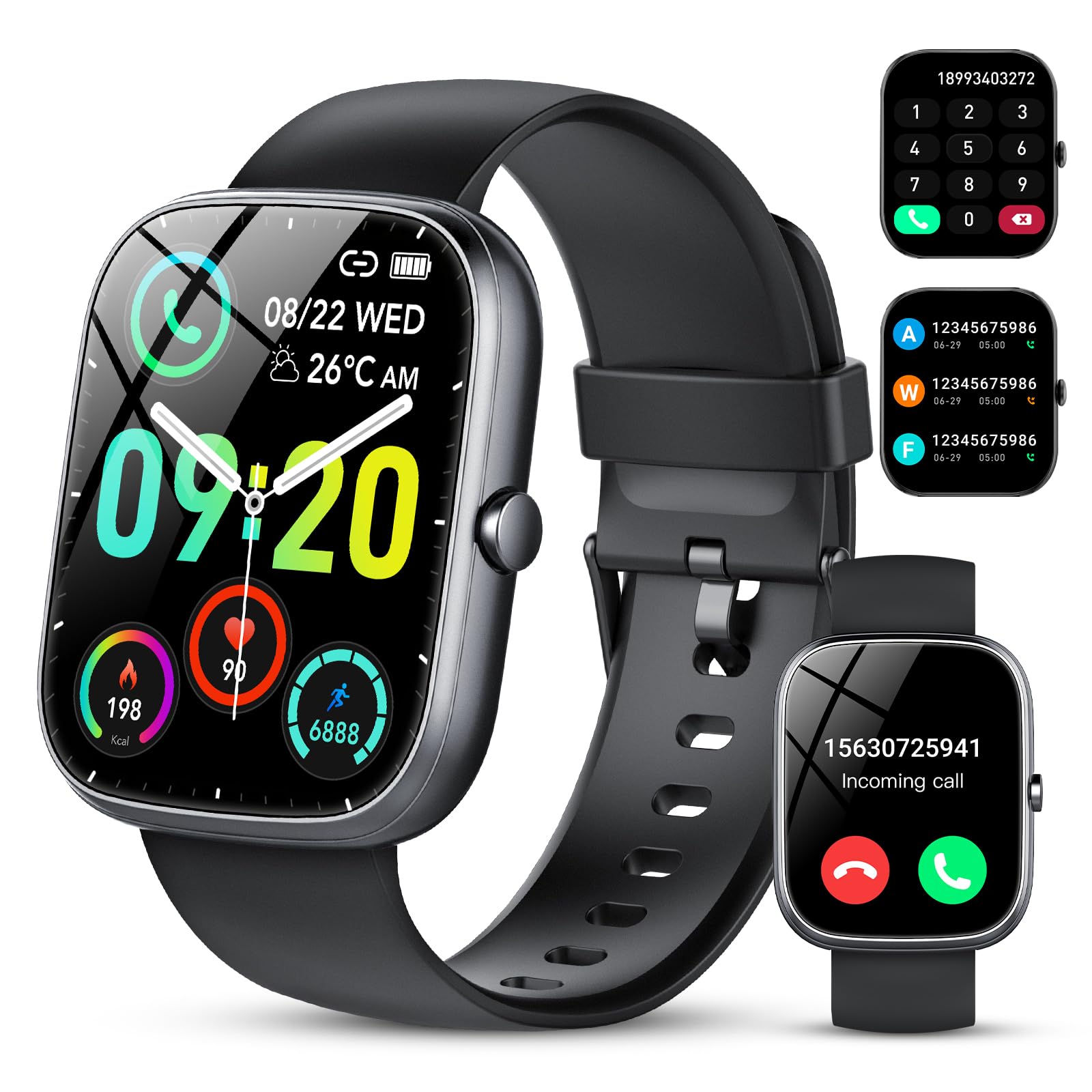 Smartwatch Uomo Donna,1.91" Orologio Smartwatch,con Effettua/Risposta Chiamate,100+ modalità Sportive con Sonno/Cardiofrequenzimetro,SpO2,Fitness Tracker,Contapassi,IP68 Impermeabile Smart Watch