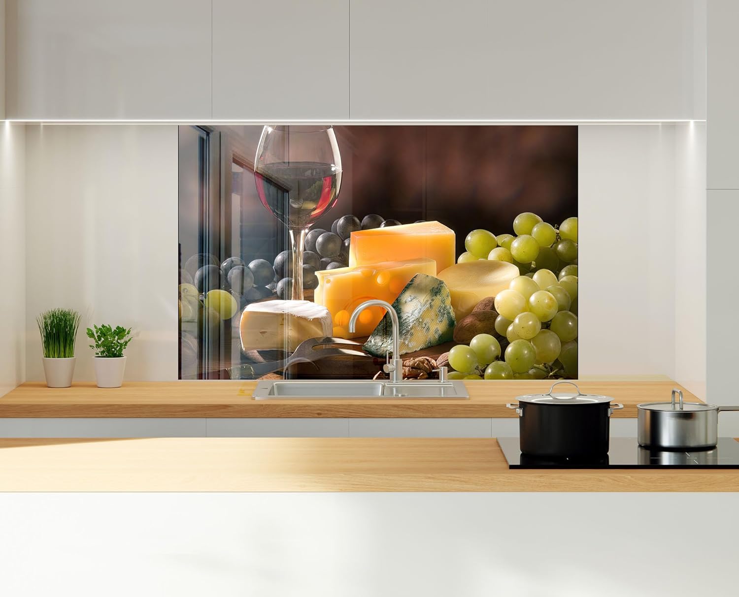 Myphotostation.com 20x20'' Tempered Glass Stove Backsplash Kitchen Tile Decor Stove Back Cover Glass Splashback Tile for Stove Top Cover Toughened Glass Cooker Protector 95