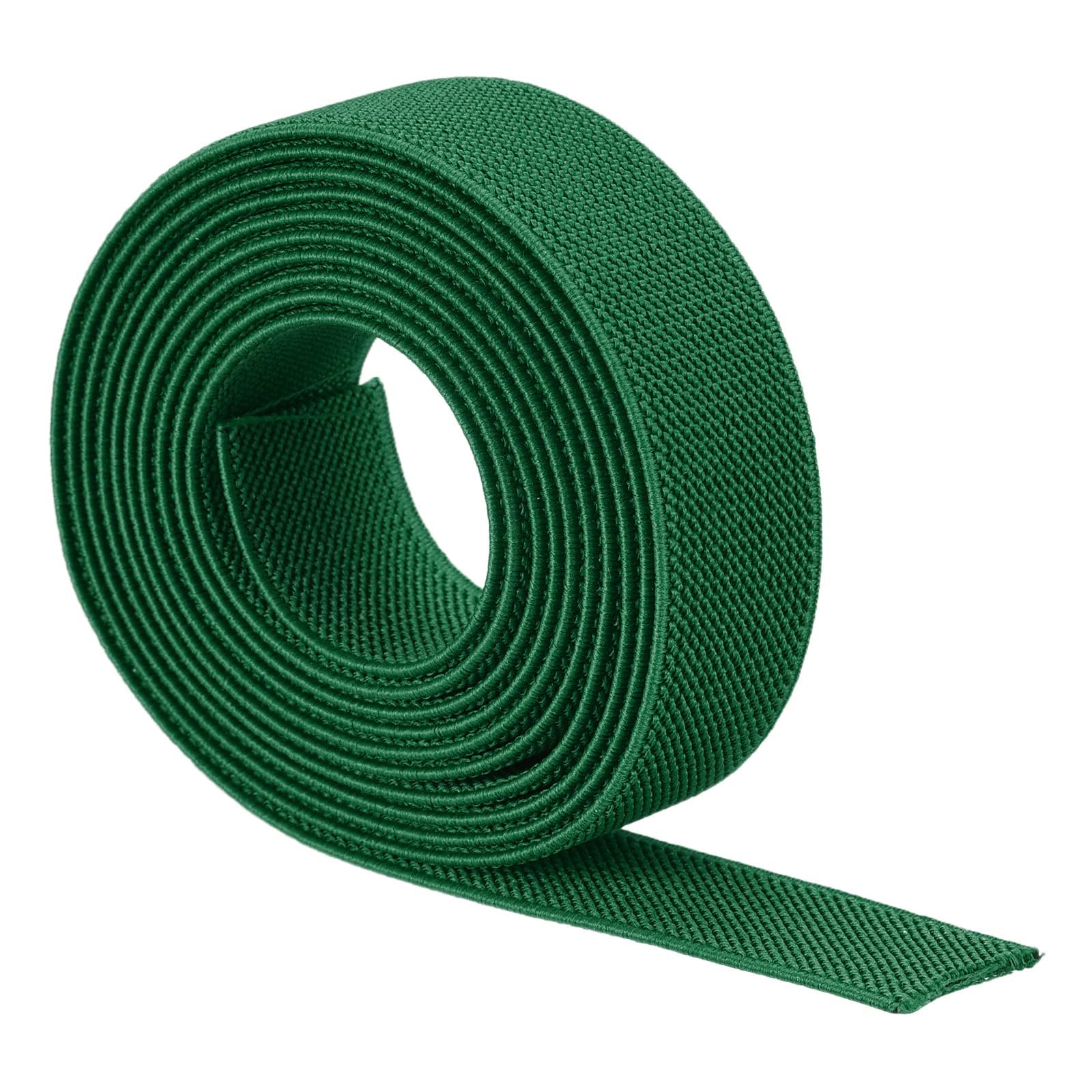 TA-VIGOR 25mm Twill Wide Elastic Band, 1 inch 2 Yard Double-Side Woven Elastic Bands Knit, Flat Polyester Elastic Spool Heavy Stretch Strap Knitting for Sewing Crafts Waistband, Green