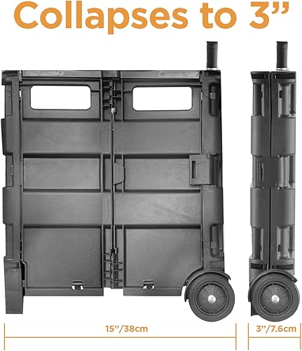 Miniatura 4 de Inspired Living - Carrito utilitario Pack-N-Roll ultradelgado, plegable, dos ruedas y manija telescópica, muy resistente, hasta 80 libras de