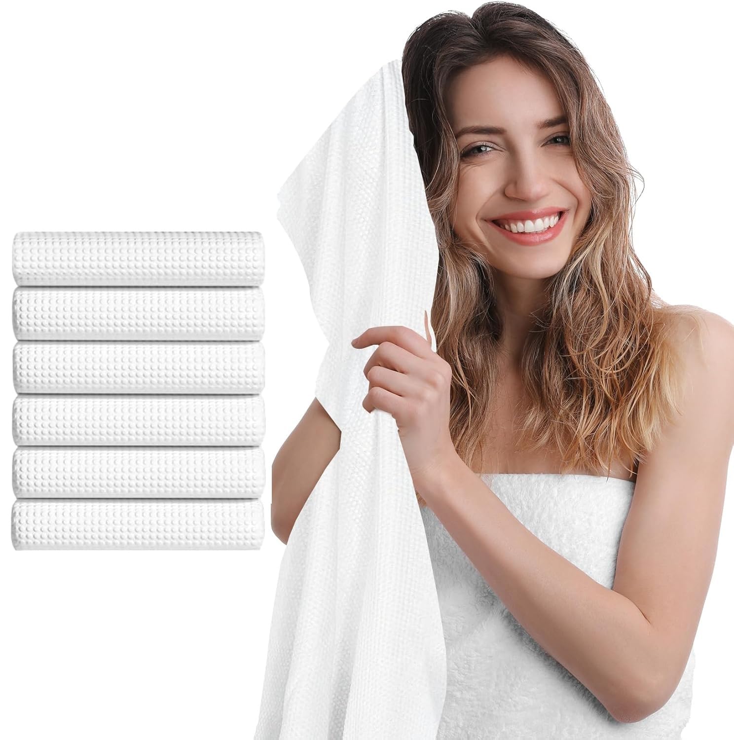 K.K. VillA Disposable Bath Towels Durable Large Portable Thicken Camping Towels Quick Dry, Absorbent,Ultra Soft for Travel Hotel Swimming Gym Sauna Spa Pet Sports Hiking Beach Spa 54''X 30'' (6)-image-19