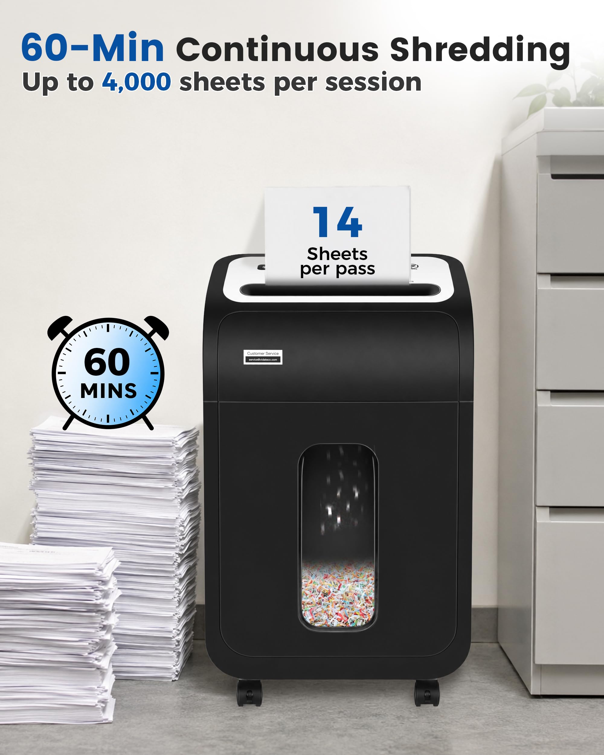 Trituradora de Papel, Destructora de Papel Microcorte (P4) de 18 Hojas (14 Hojas)
