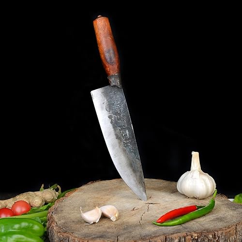 Miniatura 3 de ZhenSanHuan - Cuchillo de cocina forjado a mano, cuchillo de chef, hoja de acero de alto carbono, corte de corte, tijeras de cocina multifuncionales