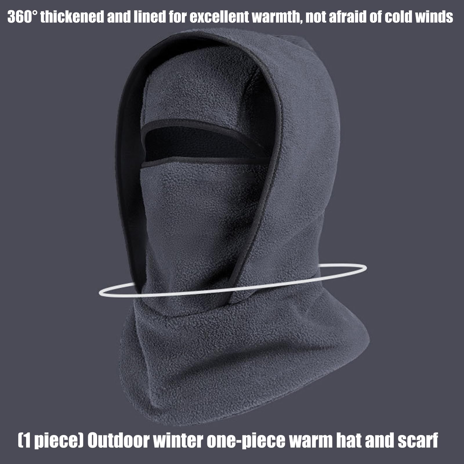 Gorro de forro polar coral cálido para invierno, ciclismo y esquí, actividades al aire libre, resistente al viento, transpirable, cubierta facial para acampar