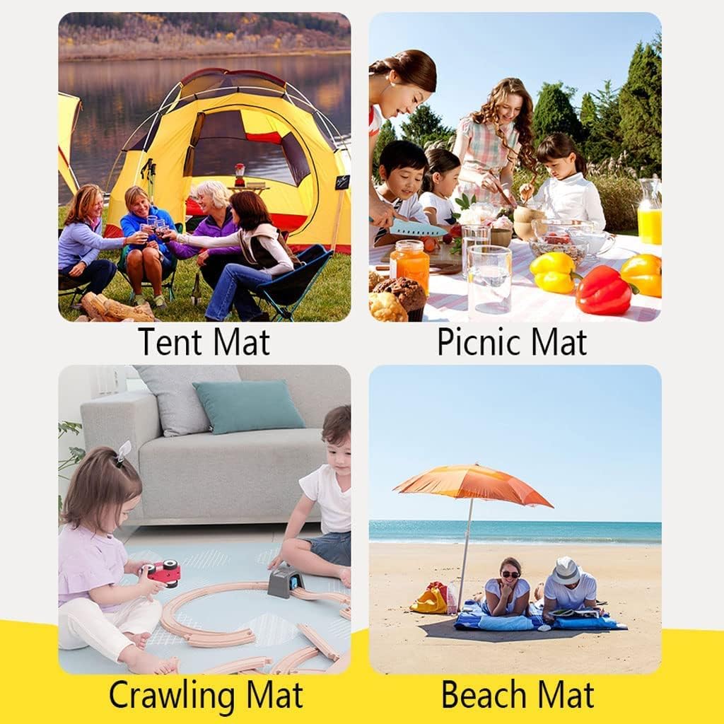 Portable Picnic Blanket,Waterproof Picnic Blanket,Large Picnic Blanket Picnic Mat With 3 Layers Material,Picnic Blanket Washable,Foldable Outdoor Beach Blanket,with Carry Strap,for Picnic,Beach,Campin