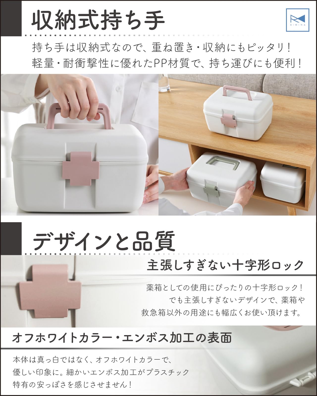 Amazon.co.jp: RIMINA 薬箱 救急箱 救急ケース 可愛い オシャレ 小型