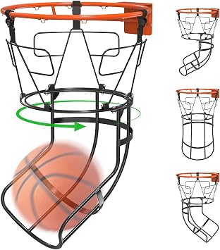KingDolly 360 Swivel Basketball Rebounder with 3 Extended Rings, Jam-Free