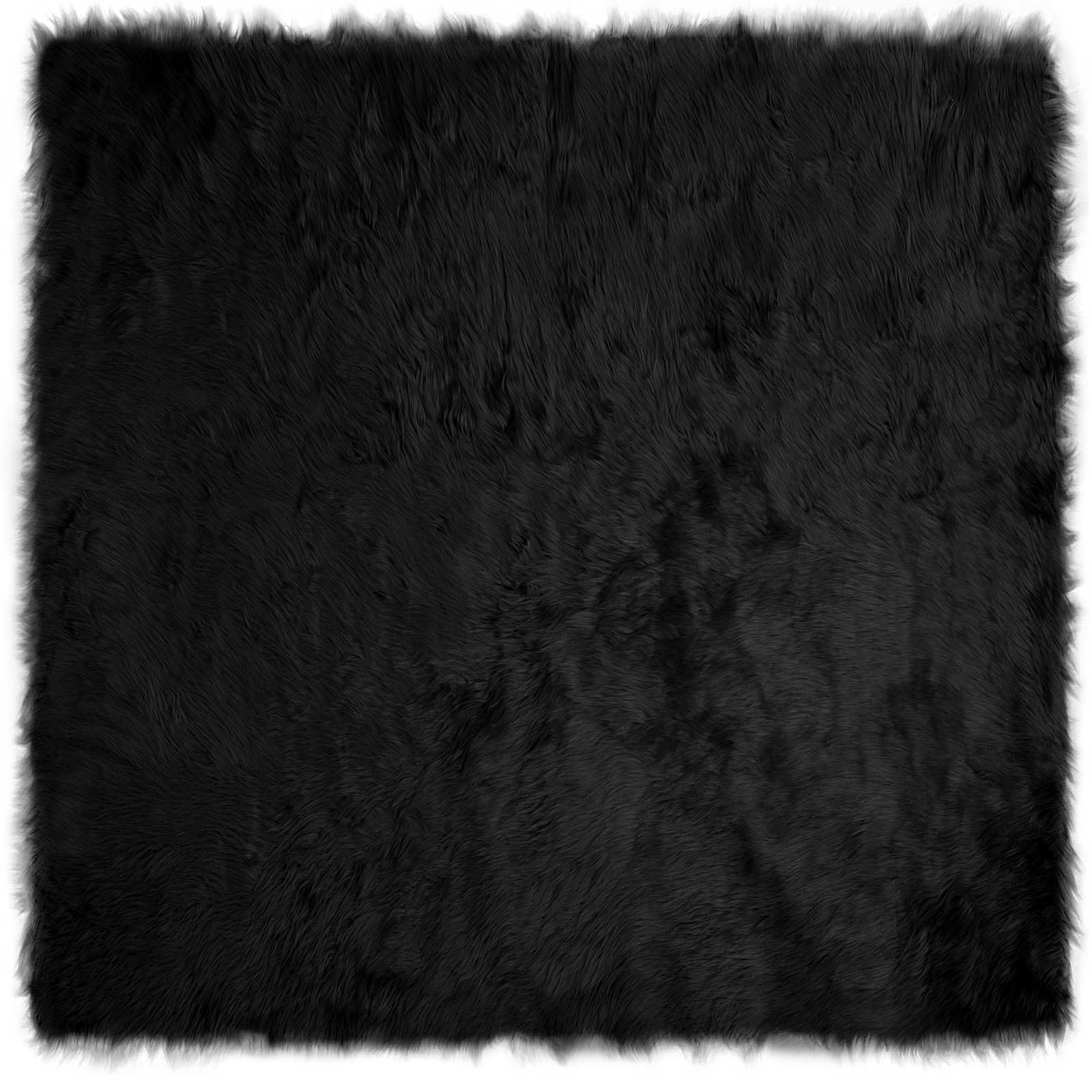 Tapis carré moderne noir 160x160 cm haute densité shaggy pour intérieur Tafalla