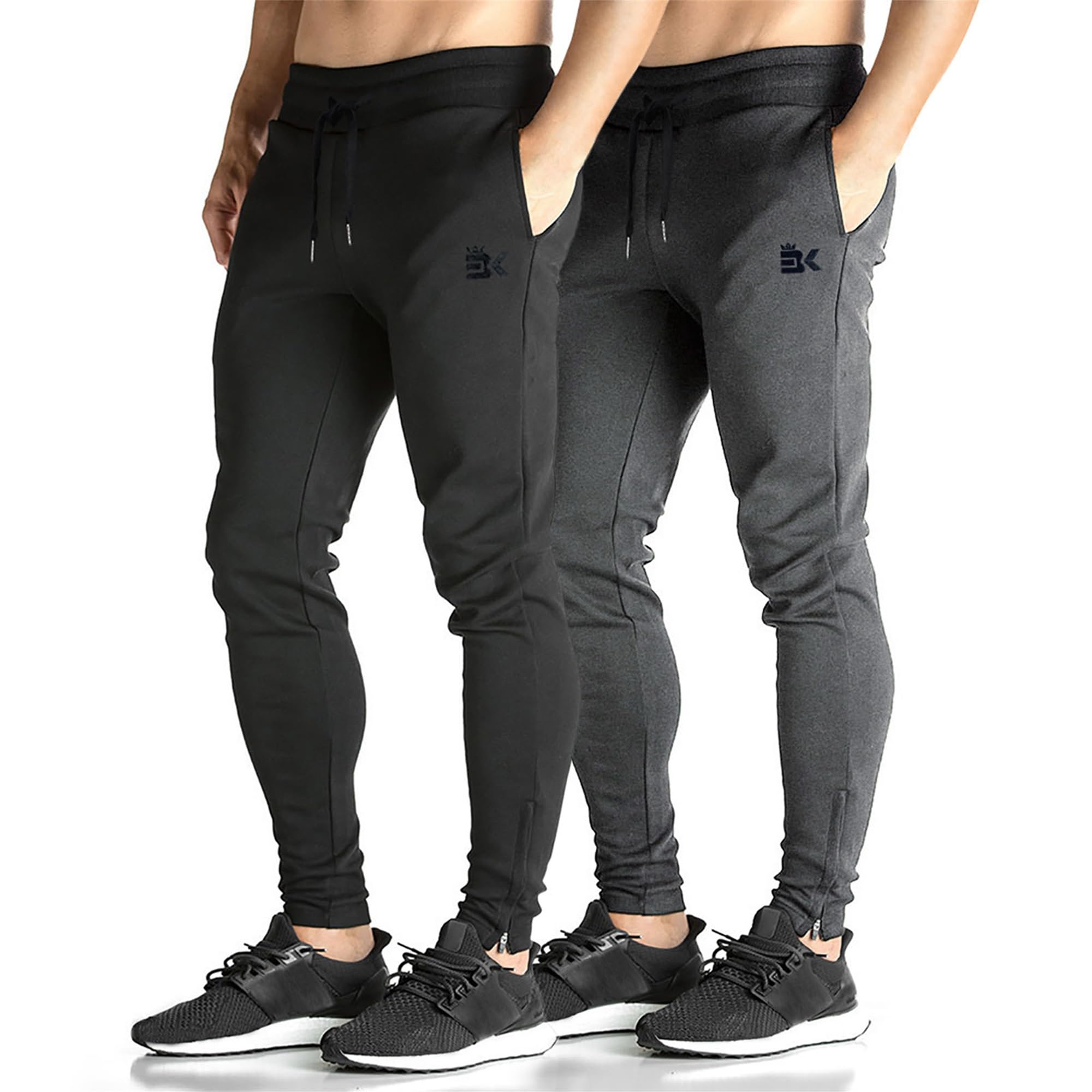 ZENWILL Pantalon Chandal Hombre Cremallera Deporte Jogger | Pantalon Gym Algodón Hombre Bolsillo Cremallera, Cómodos Pantalón Deportivo Hombre Gimnasio, Pantalones Largo Fitness Running