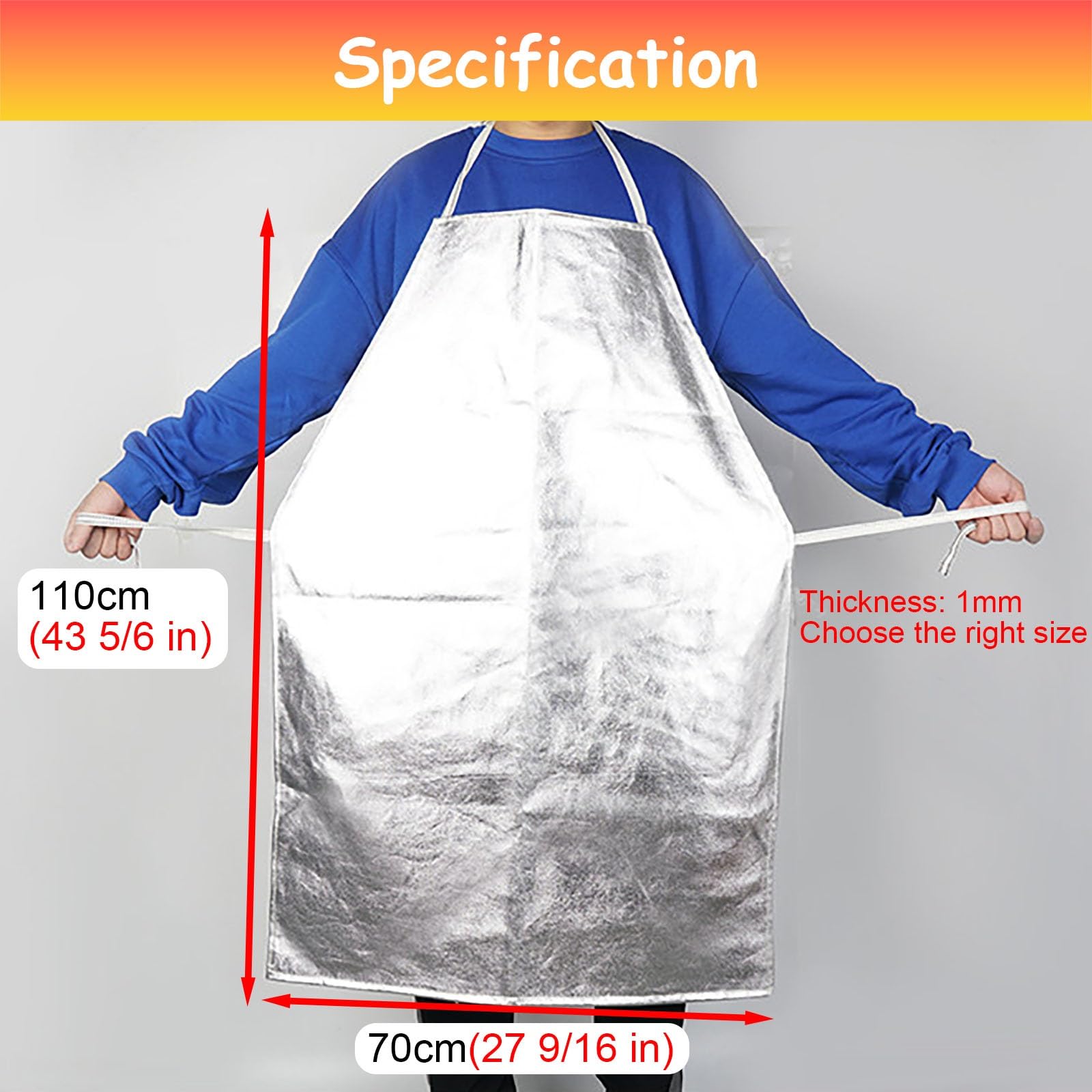 YXXSDP Papel de aluminio Delantal 1 2 5 10 Paquete con cordones, Delantal de papel de aluminio resistente a altas temperaturas, seguridad laboral y ropa protectora