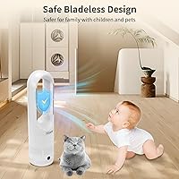 Vista 6 de Hiluce Ventilador sin aspas para todas las estaciones, combo de calentador de espacio de 1400W y ventilador de torre de 40W con control remoto