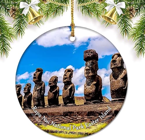 Miniatura 7 de Chile Santiago Adornos de Navidad para árbol de cerámica, decoración de adorno de doble cara, regalos de Navidad, recuerdos de viaje de porcelana