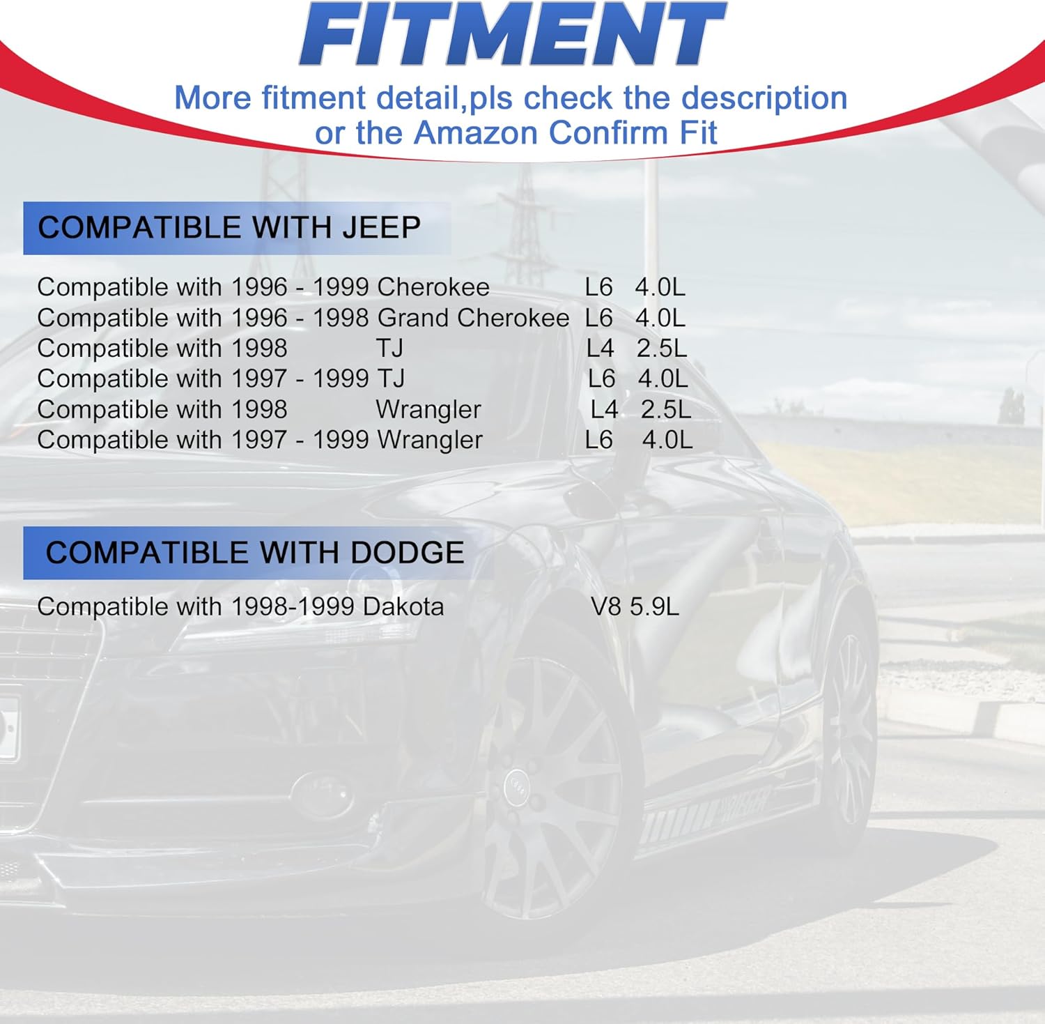 234-4076 234-4078 Oxygen Sensor Upstream or Downstream Compatible with 1996-1999 Jeep Cherokee TJ Wrangler/Dodge Dakota Replacement 2PCS