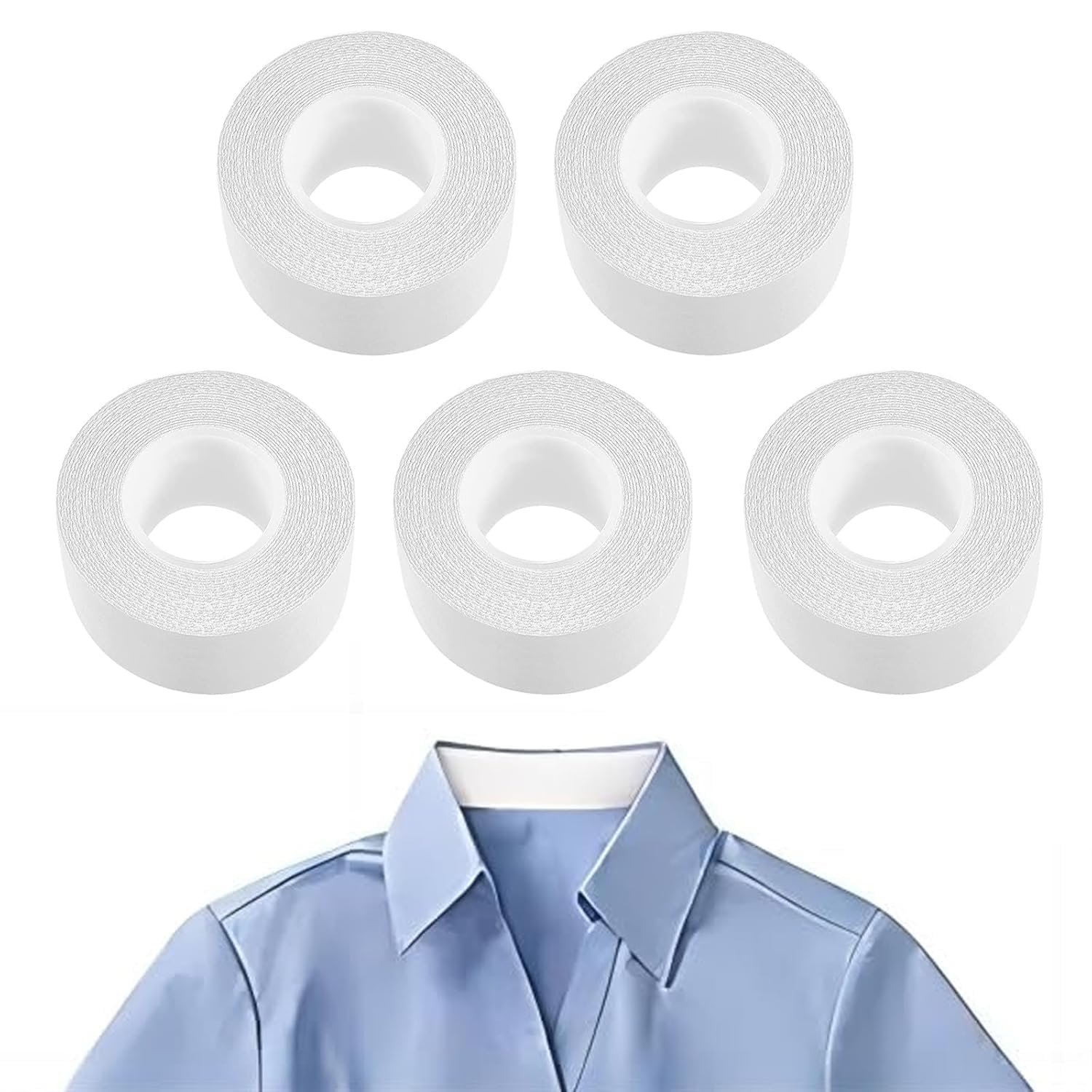 Collar Protector Sweat Pads Self-Adhesive Shirt Neck Liner Invisible Protector Anti-Sweat Neck Pad Collar Sticker with Body & Clothing Prefect Measuring Tape (Pack of 5)-image-31