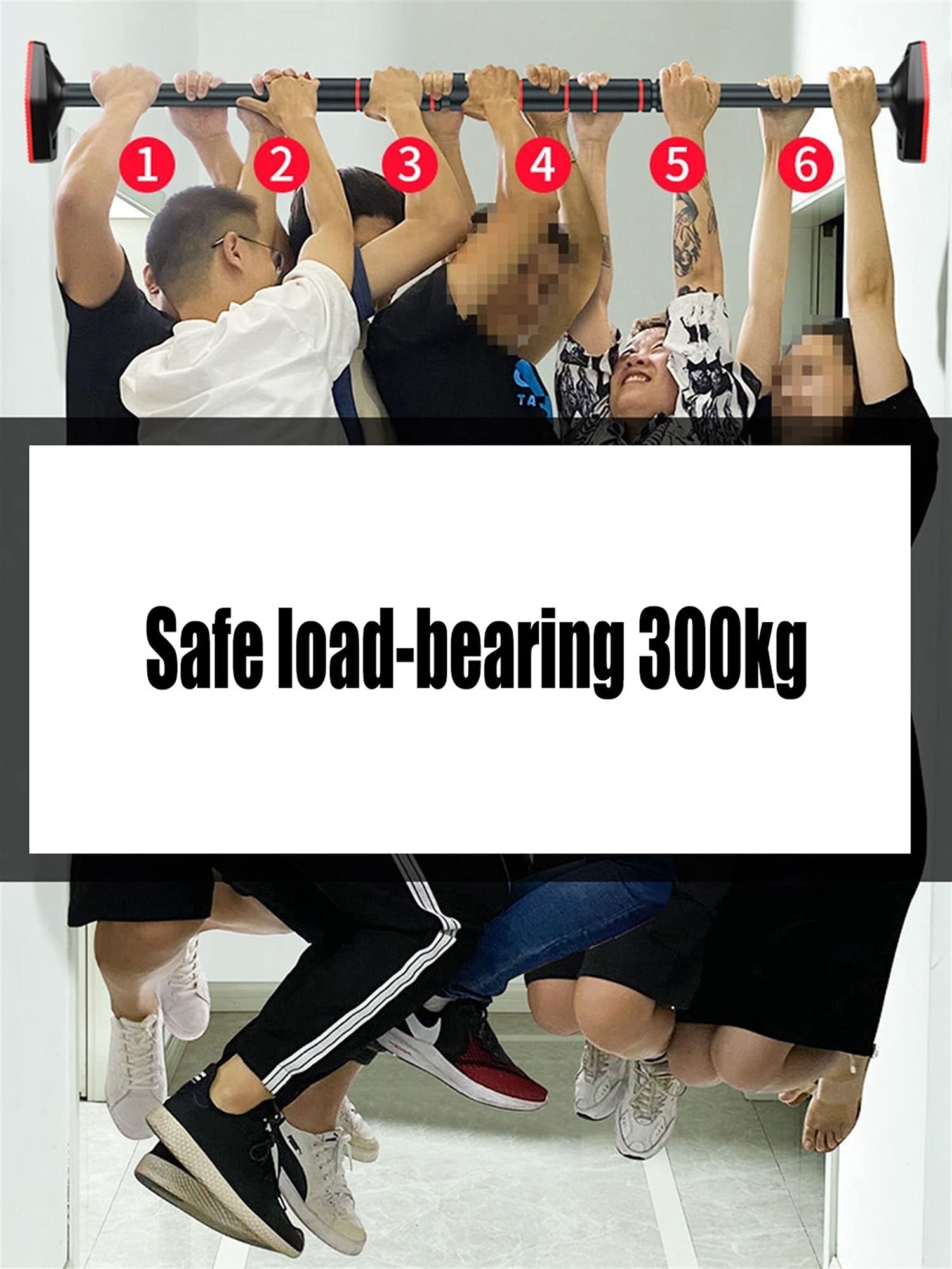 Set di barre per trazioni per trazioni, barra orizzontale per fitness in casa, con anello per bambini, cintura di resistenza regolabile, attrezzatura per sospensione, carico 300 kg