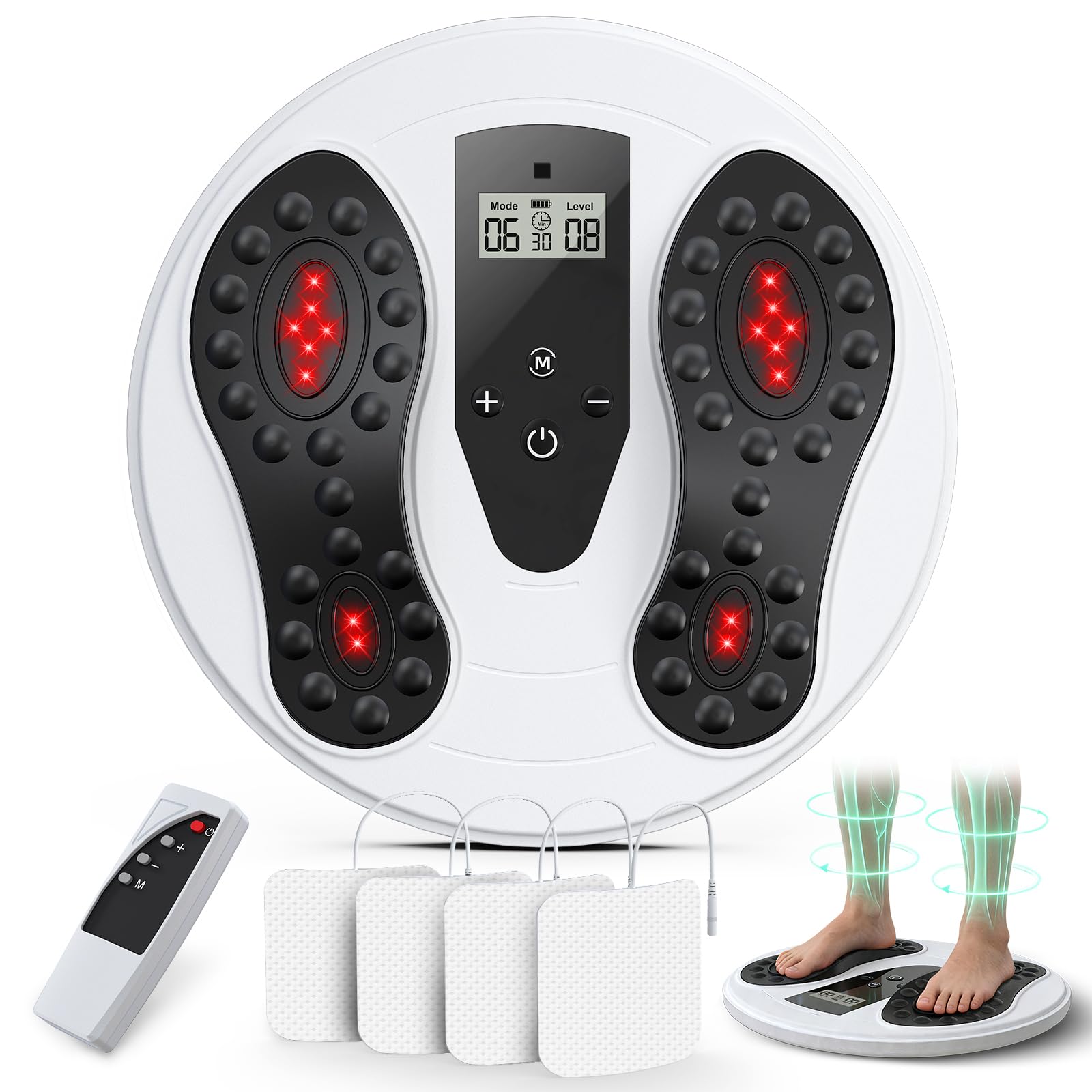FSA EMS Foot Massager Pro for Neuropathy Pain Relief with Upgraded Infrared Therapy Rechargeable TENS Electric Muscle Nerve