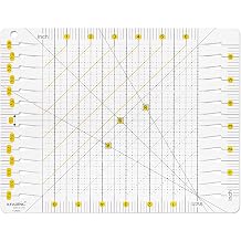 KEARING Perforated Quilting Ruler Non-Slip Stripe Acrylic Ruler for Cloth Cutting 6 " x 6 "