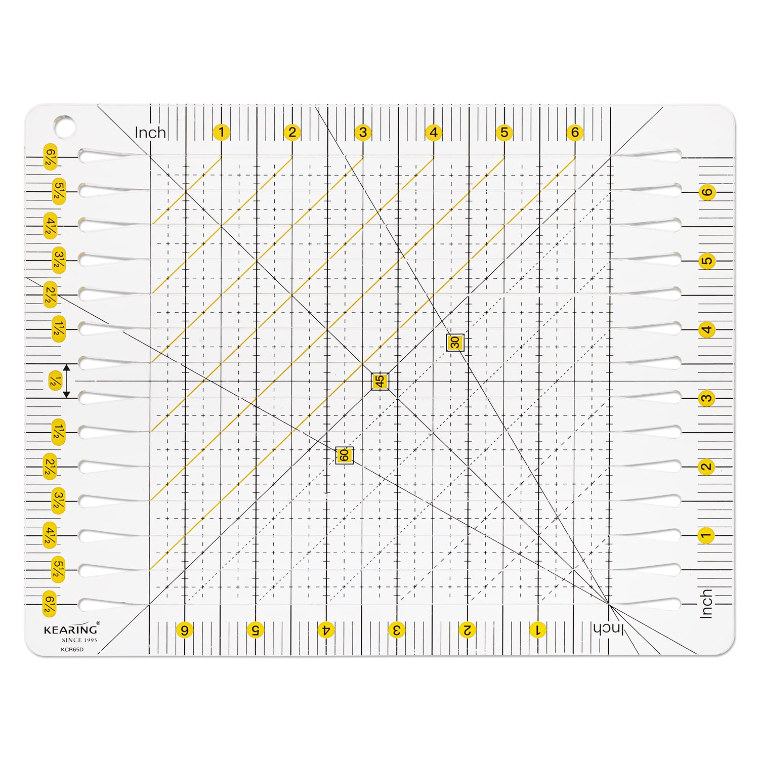 KEARING Patented Large Slotted Quilting Ruler, 18½" x 12½", Non-Slip Cutting Quilting Acrylic Ruler for Fabric Cutting