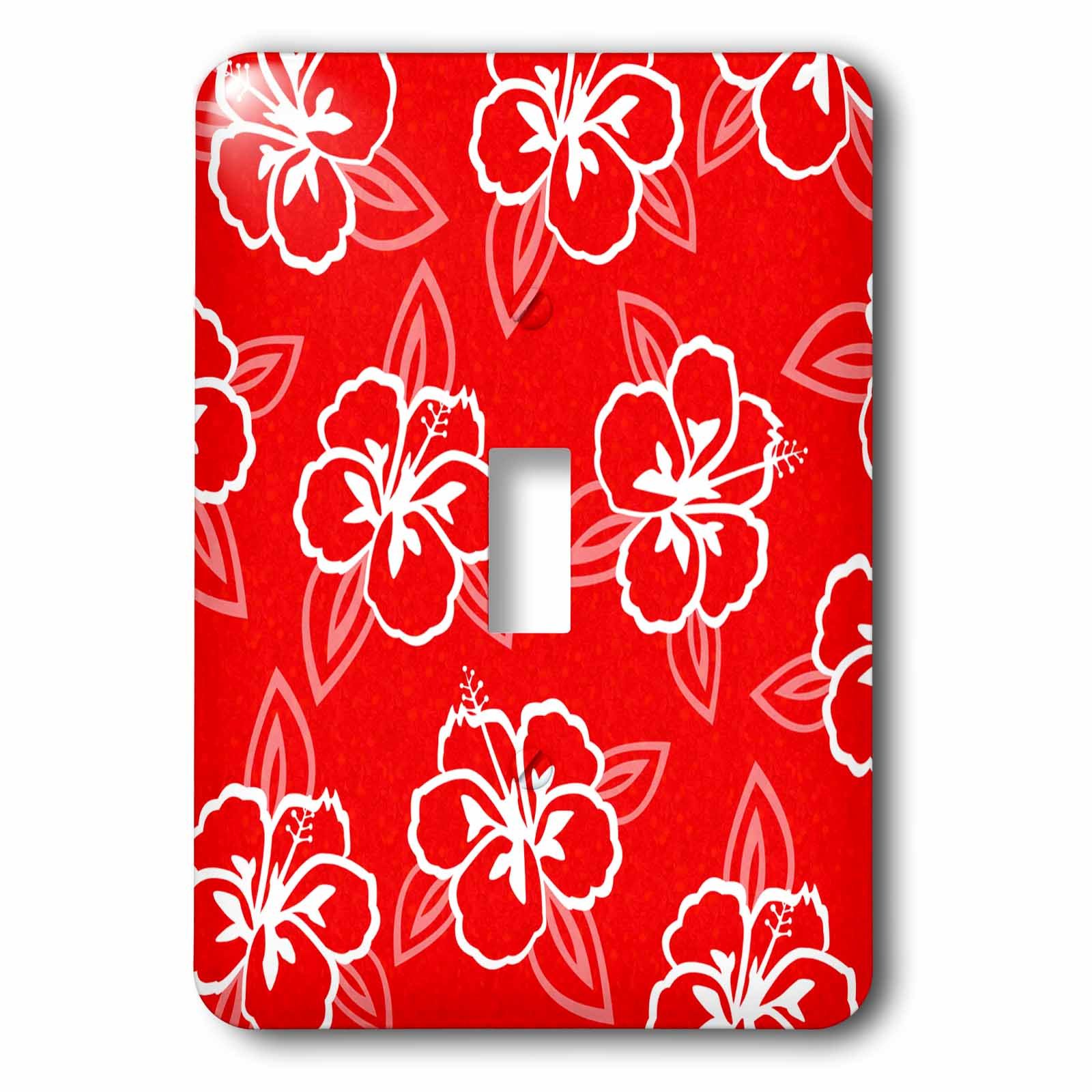 Interrupteur fleur d'hibiscus hawaïen multicolore 3dRose LSP 77498 1 pour déco murale exotique